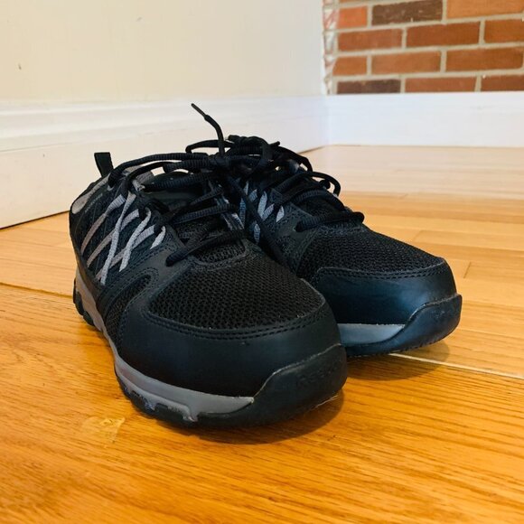 BRAND NEW  REEBOK MEN'S LEATHER WITH MICROWEB ATHLETIC OXFORDS - STEEL TOE - Picture 4 of 11